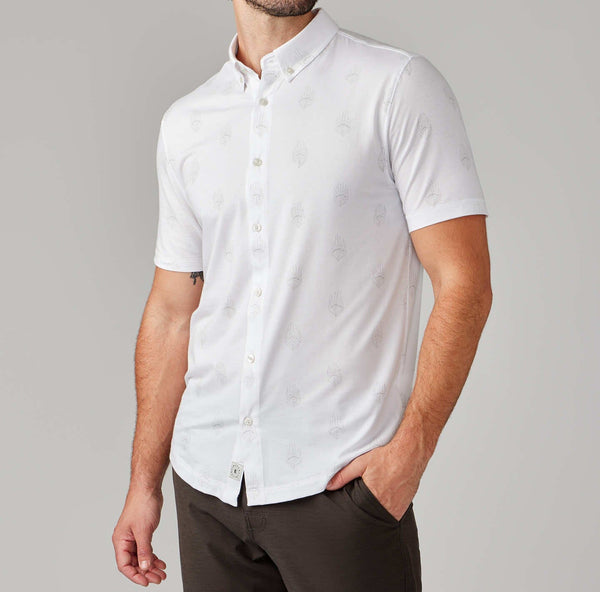 Linksoul Printed Astoria Shirt White Heather Quills / XL