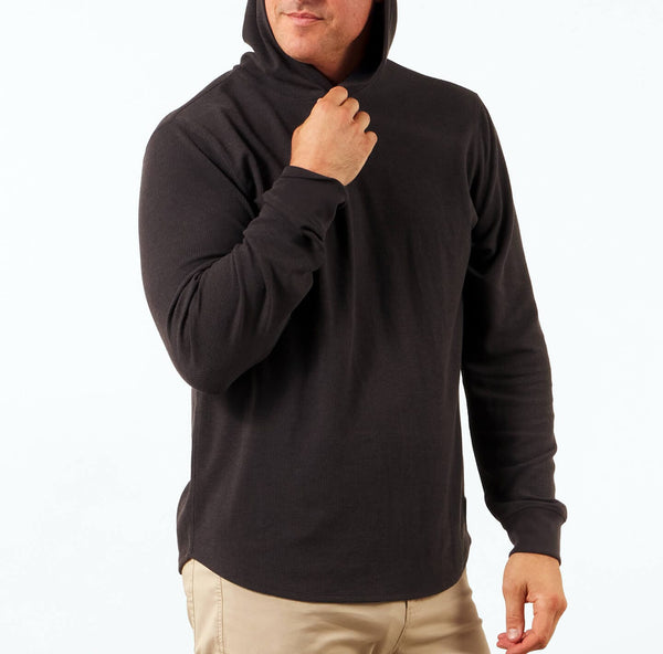 【NIL DUE】 PULLOVER WAFFLE HOODIE / BLK Amazon.com: North 15 Men's Hooded Sweatshirt Waffle Knit