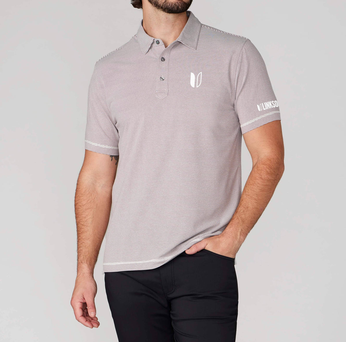 Tour Logo Monterey Microstripe Performance Polo