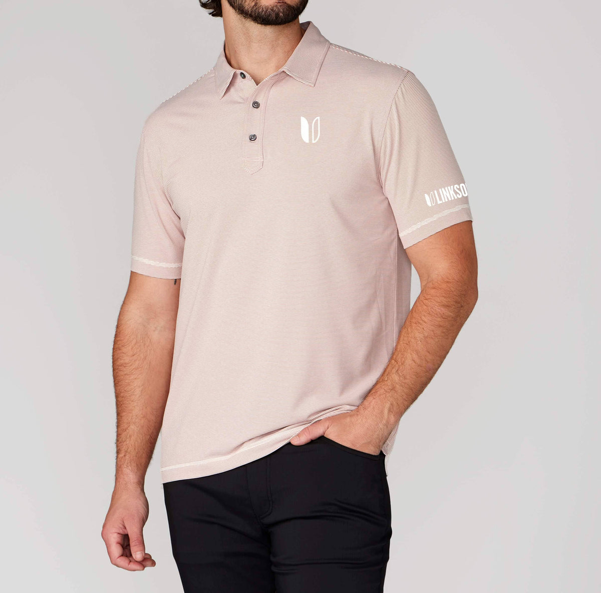 Tour Logo Monterey Microstripe Performance Polo