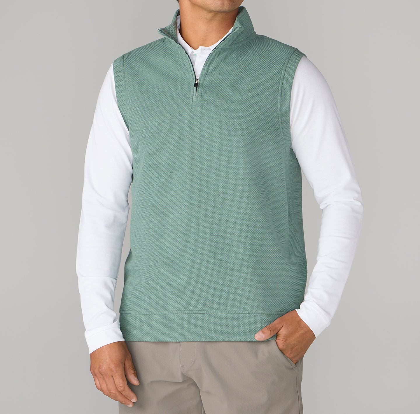 Canyon Jacquard Quarter-Zip Vest - LINKSOUL