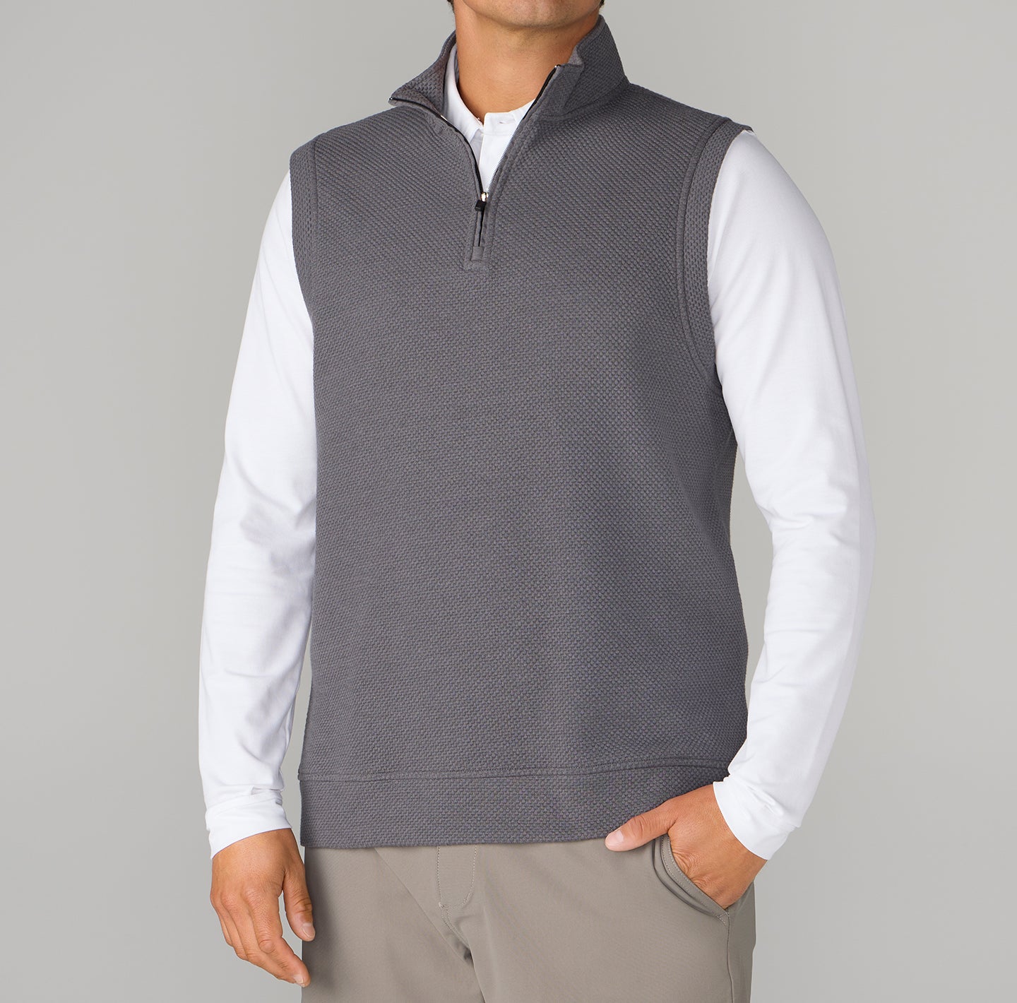 Canyon Jacquard Quarter-Zip Vest - LINKSOUL