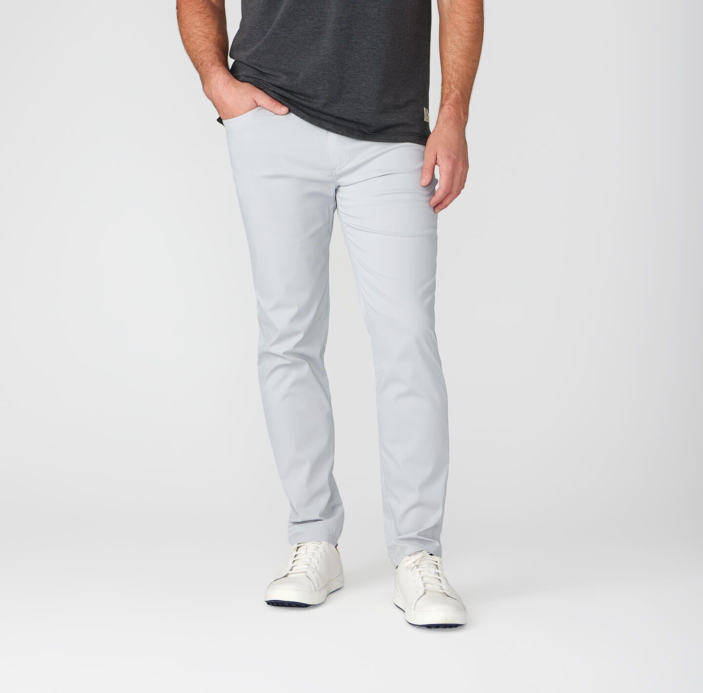 Premium Side Stripe Zip Pocket Track Pants (Grey - White) – Zamage