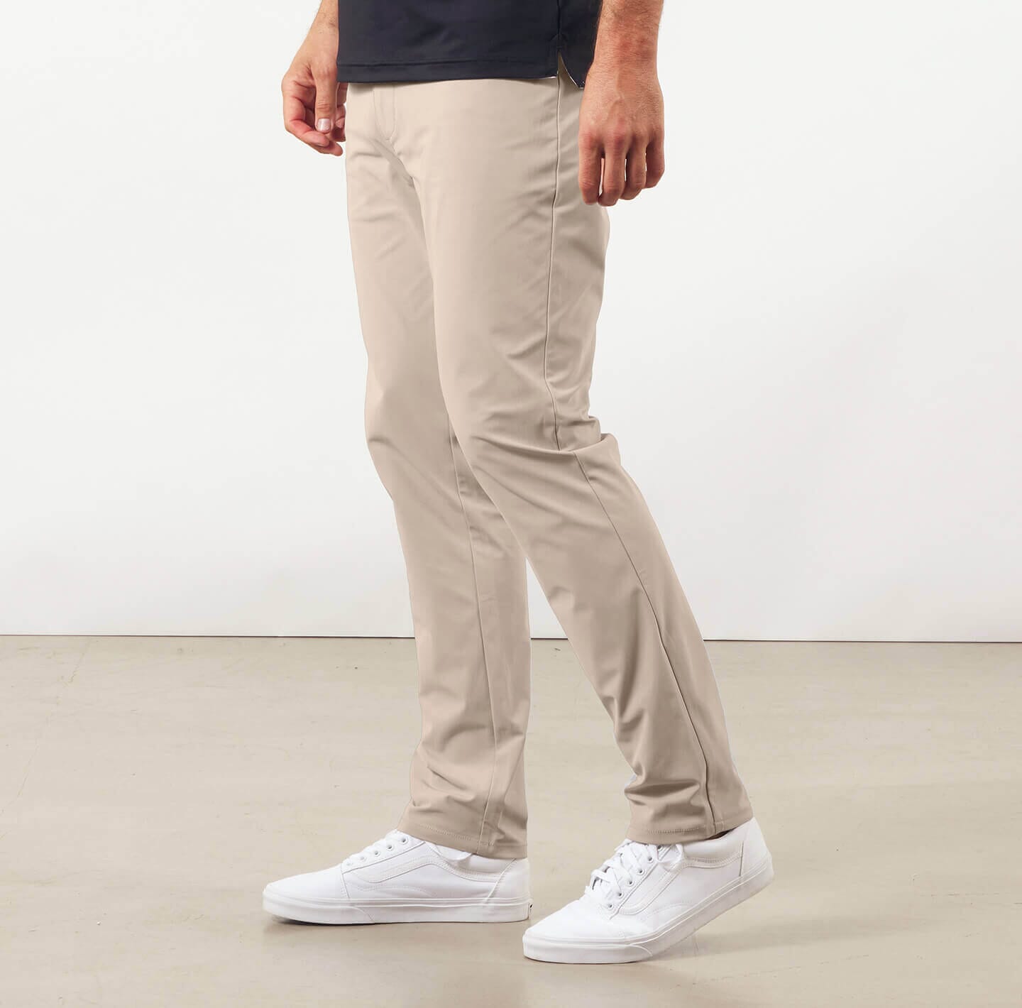 model showing side of the Around The Clock Pants in Khaki