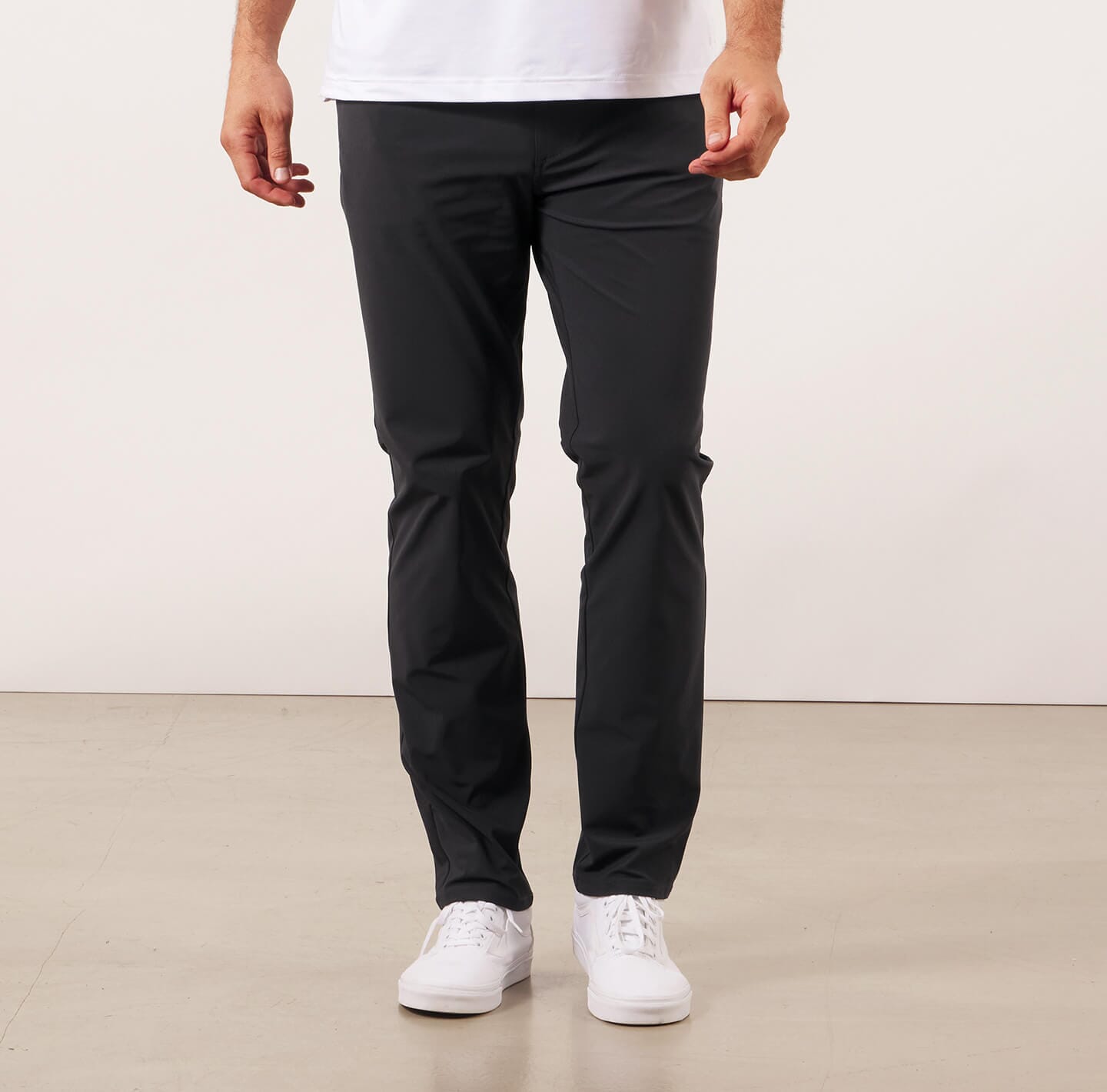 model showing front of the Around The Clock Pants in Black