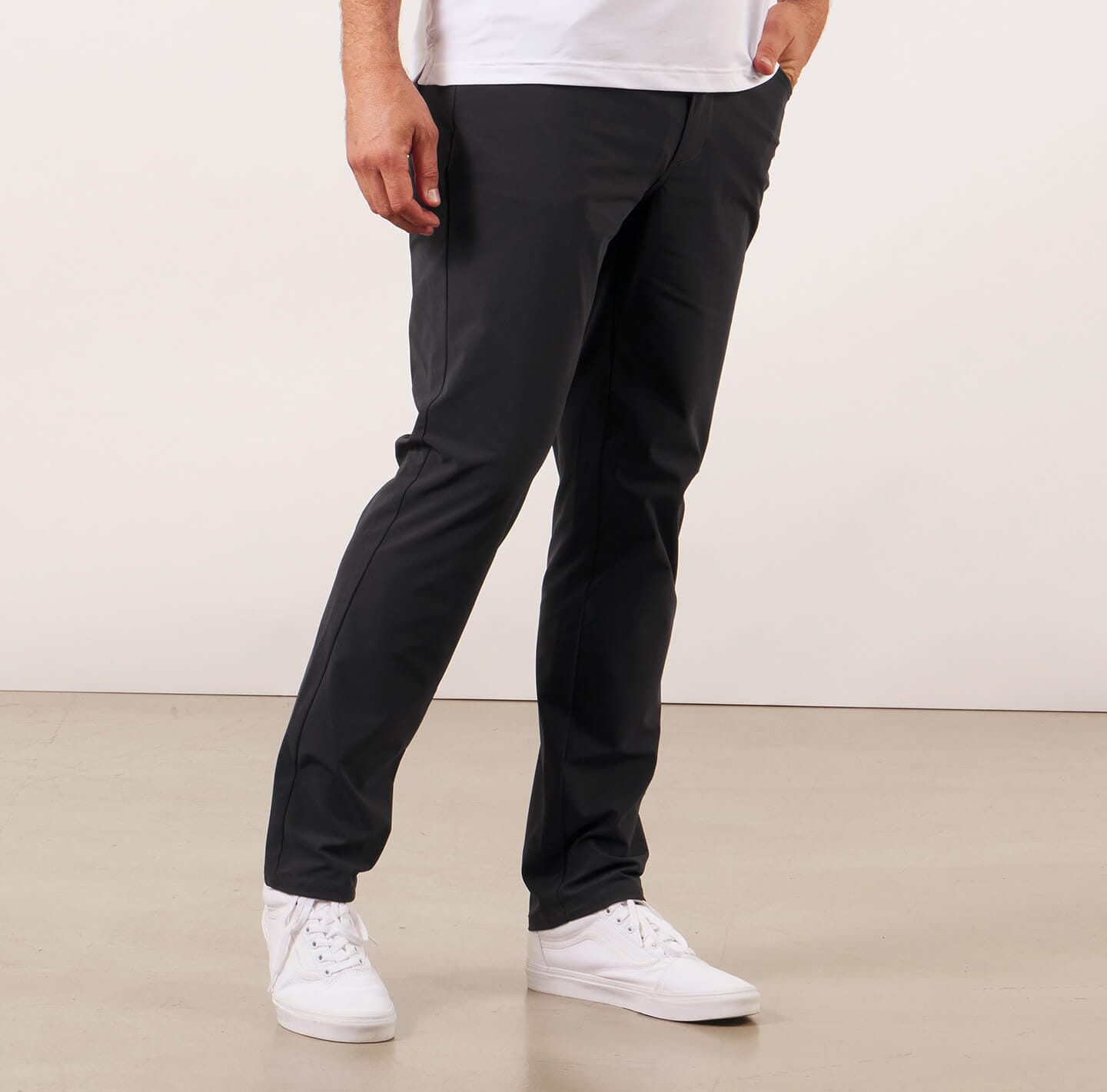 model showing side of the Around The Clock Pants in Black