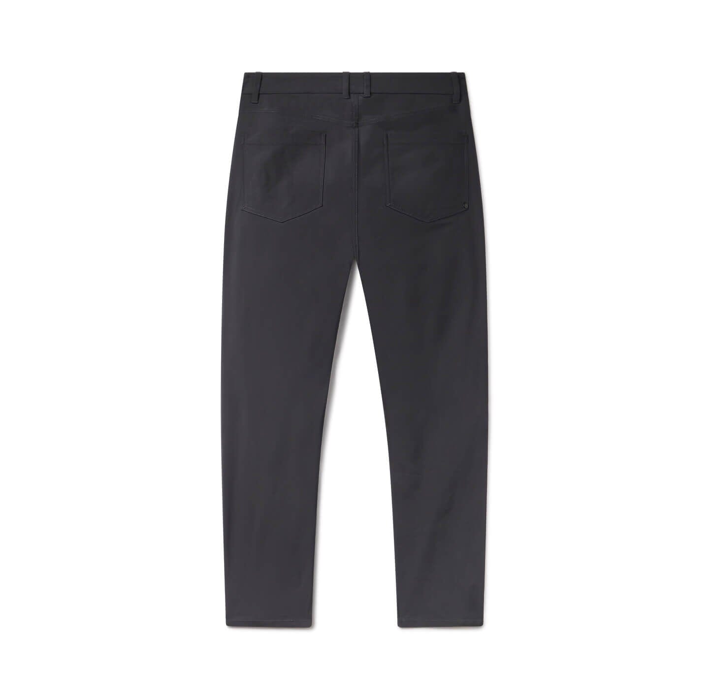Back of the wrinkle resistant black men's pants with security pockets