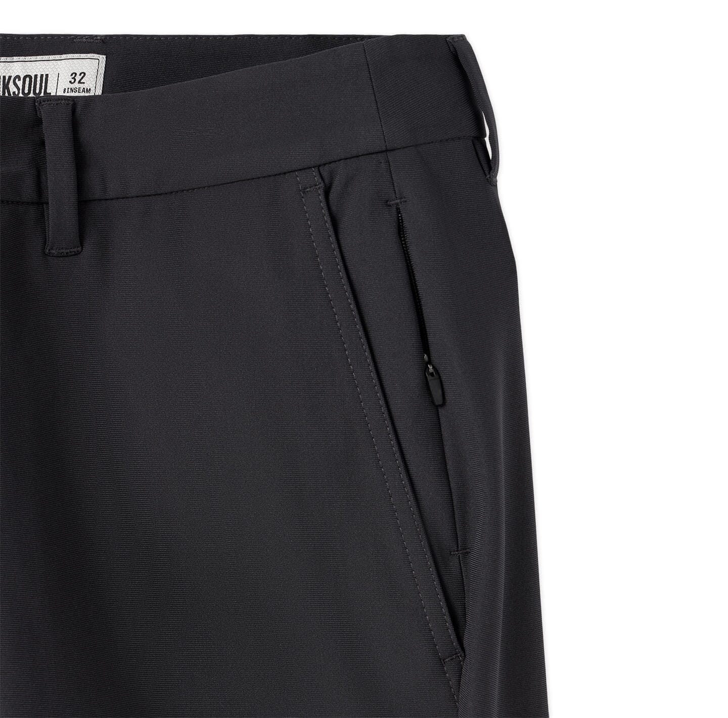 wrinkle resistant black Men's Short with security pockets