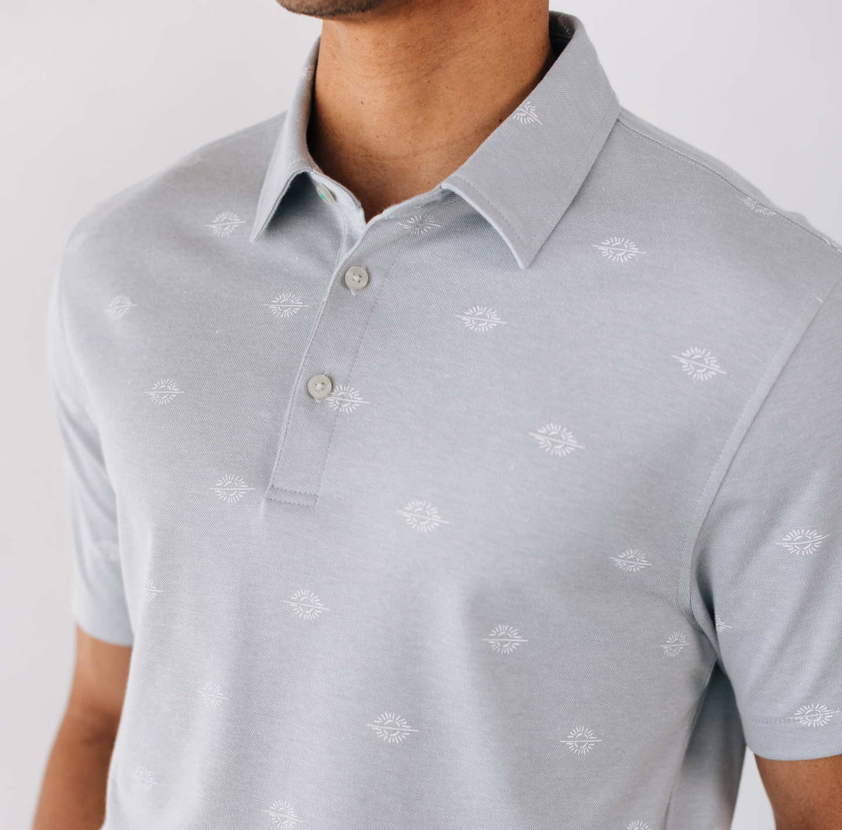 Sunrise Print Oxford Polo