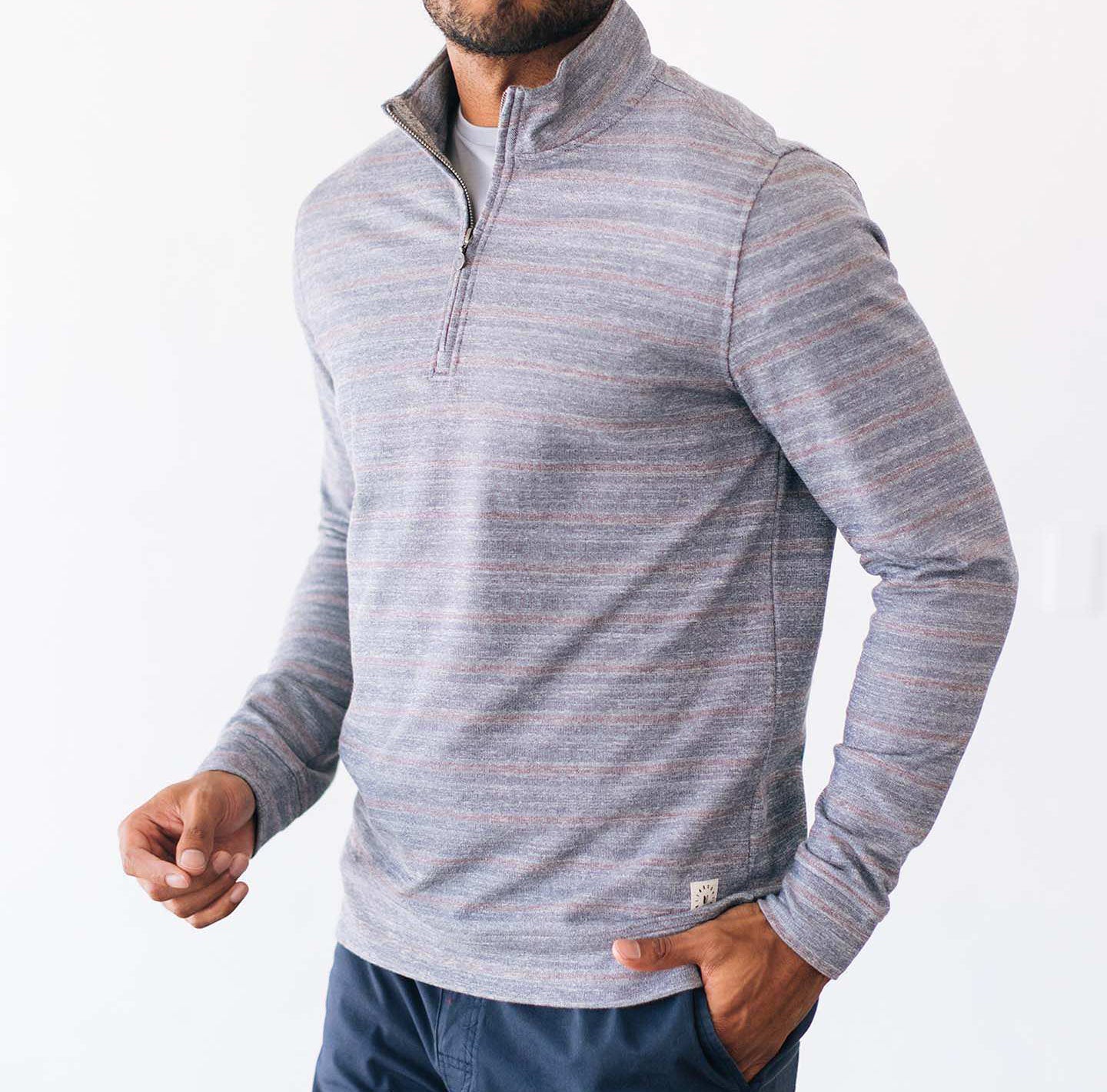 Reverse Stripe Quarter-Zip - LINKSOUL