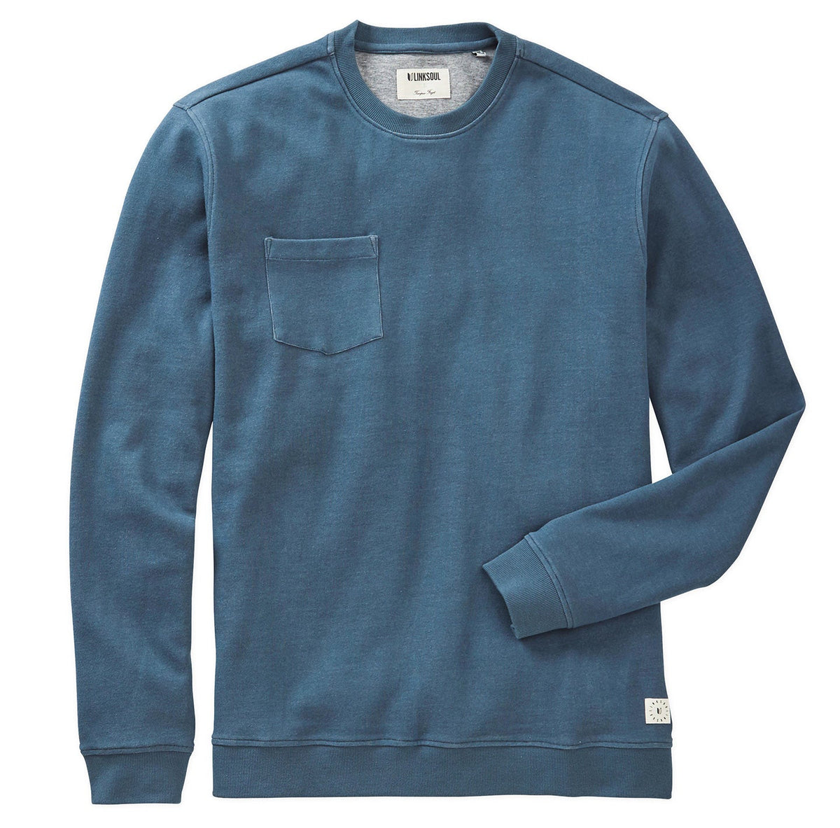 Double-Knit Pocket Crewneck Sweatshirt