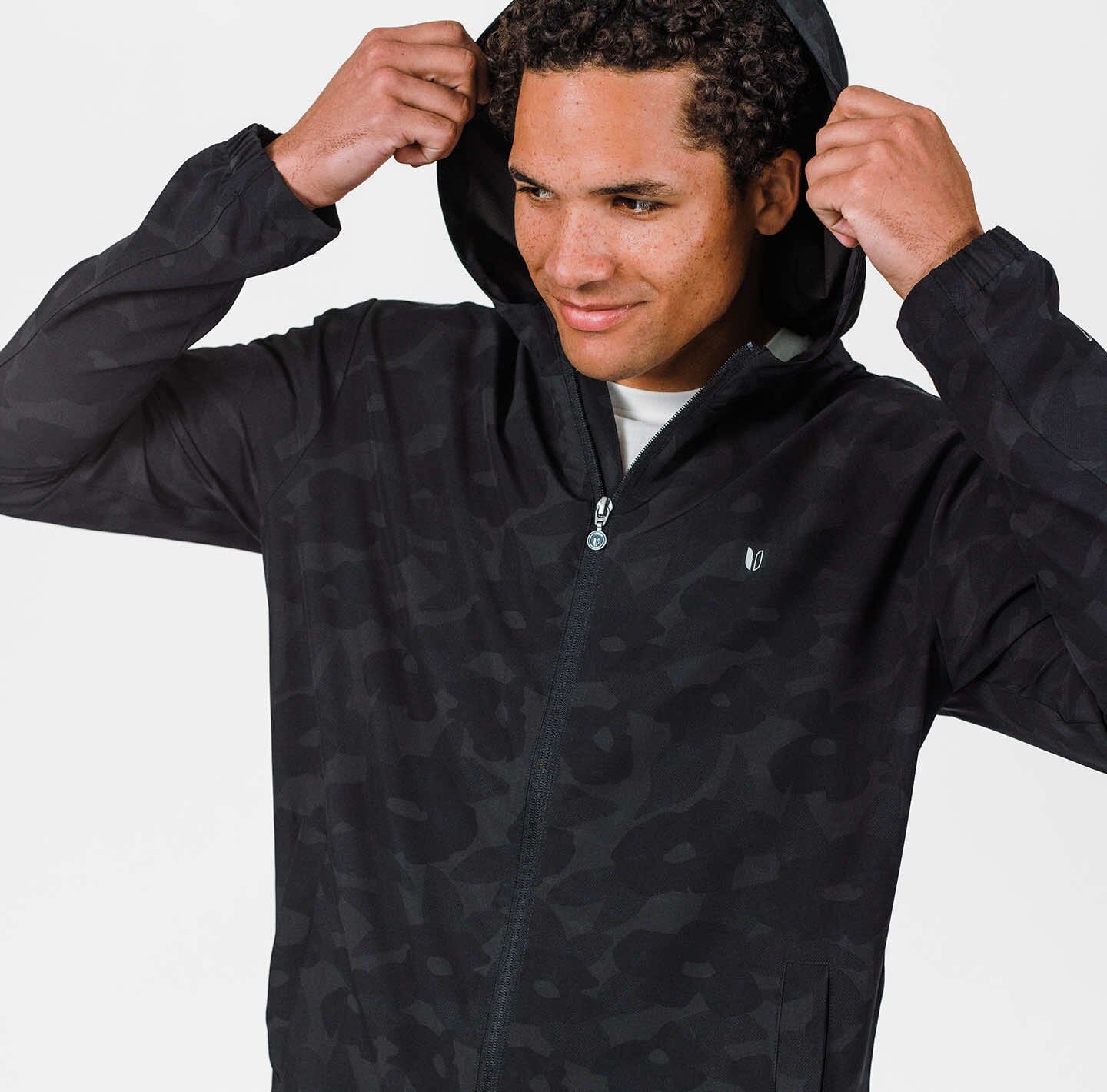 Printed Stormer Hooded Full-Zip Windbreaker