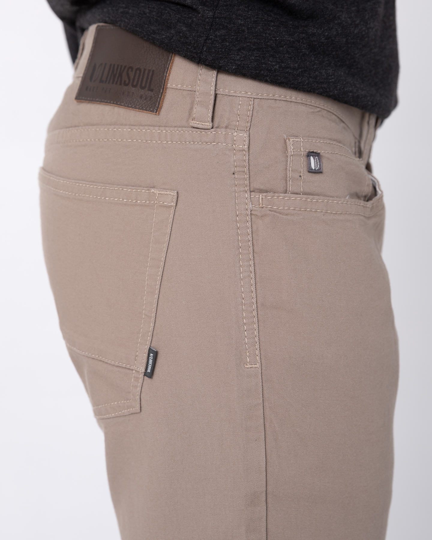 Men's Linksoul Khaki Straight Leg Fugit Pants L Pocket Active